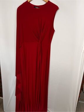SIMPLY BE Soprano Red Knot-Detail Maxi Dress